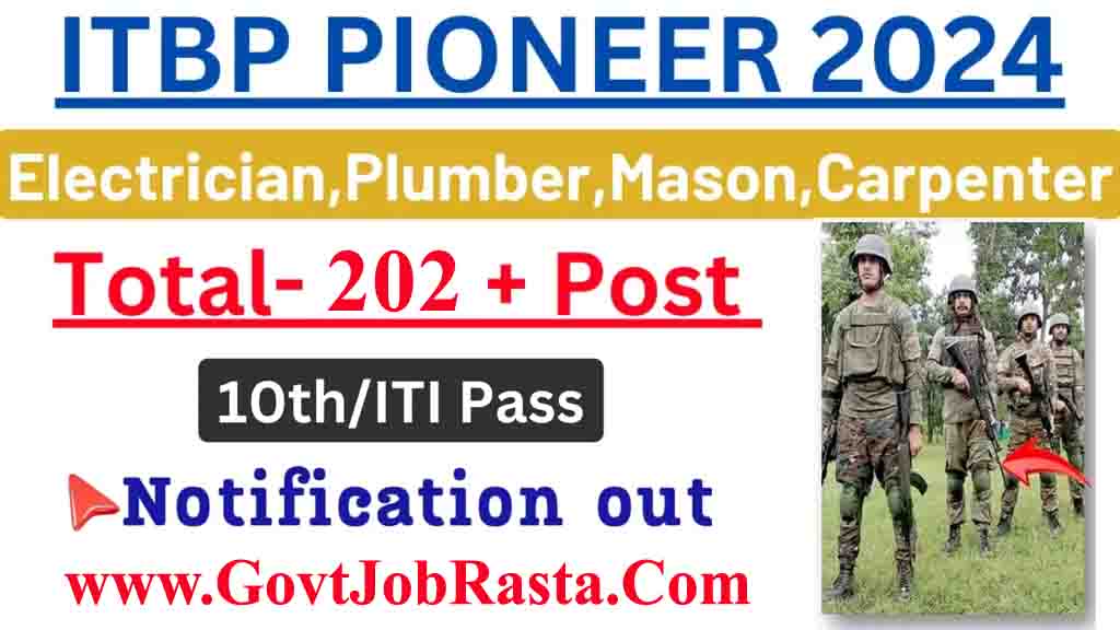 ITBP 202 Constable (Pioneer) Online Form 2024