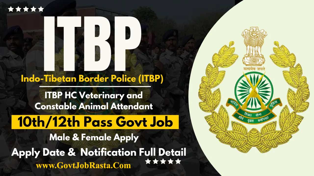 ITBP Veterinary Staff 128 Posts Online Form 2024