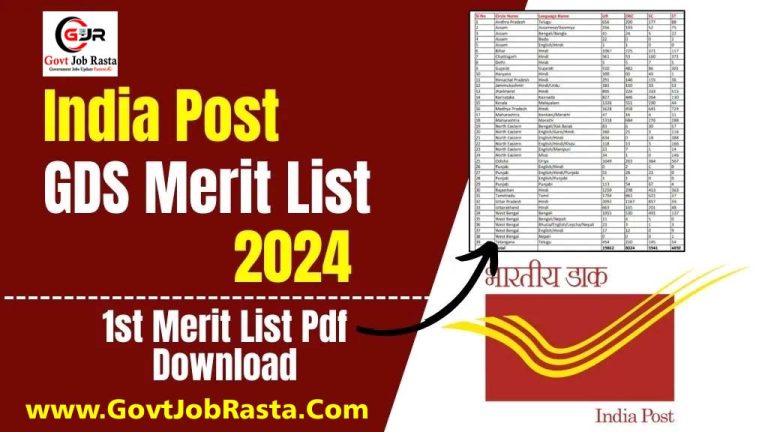 India Post Office GDS Result 2024 [1st Merit List] Released, Download PDF