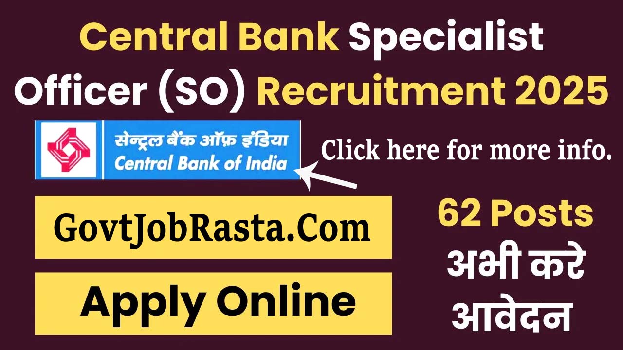 Central Bank 62 Specialist Officer Vacancy Online Form