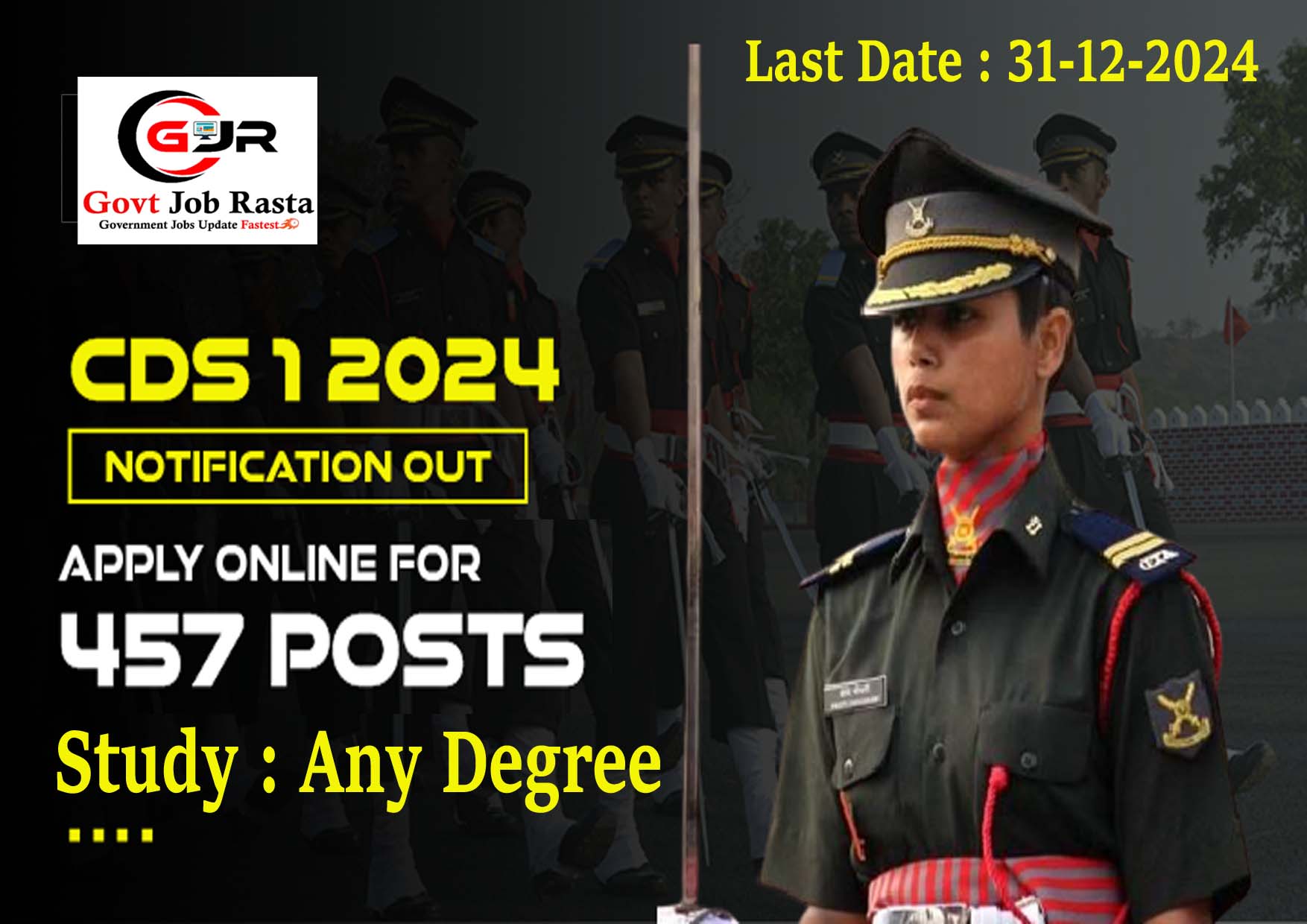 UPSC CDS (I) 457 Posts Online Form 2024