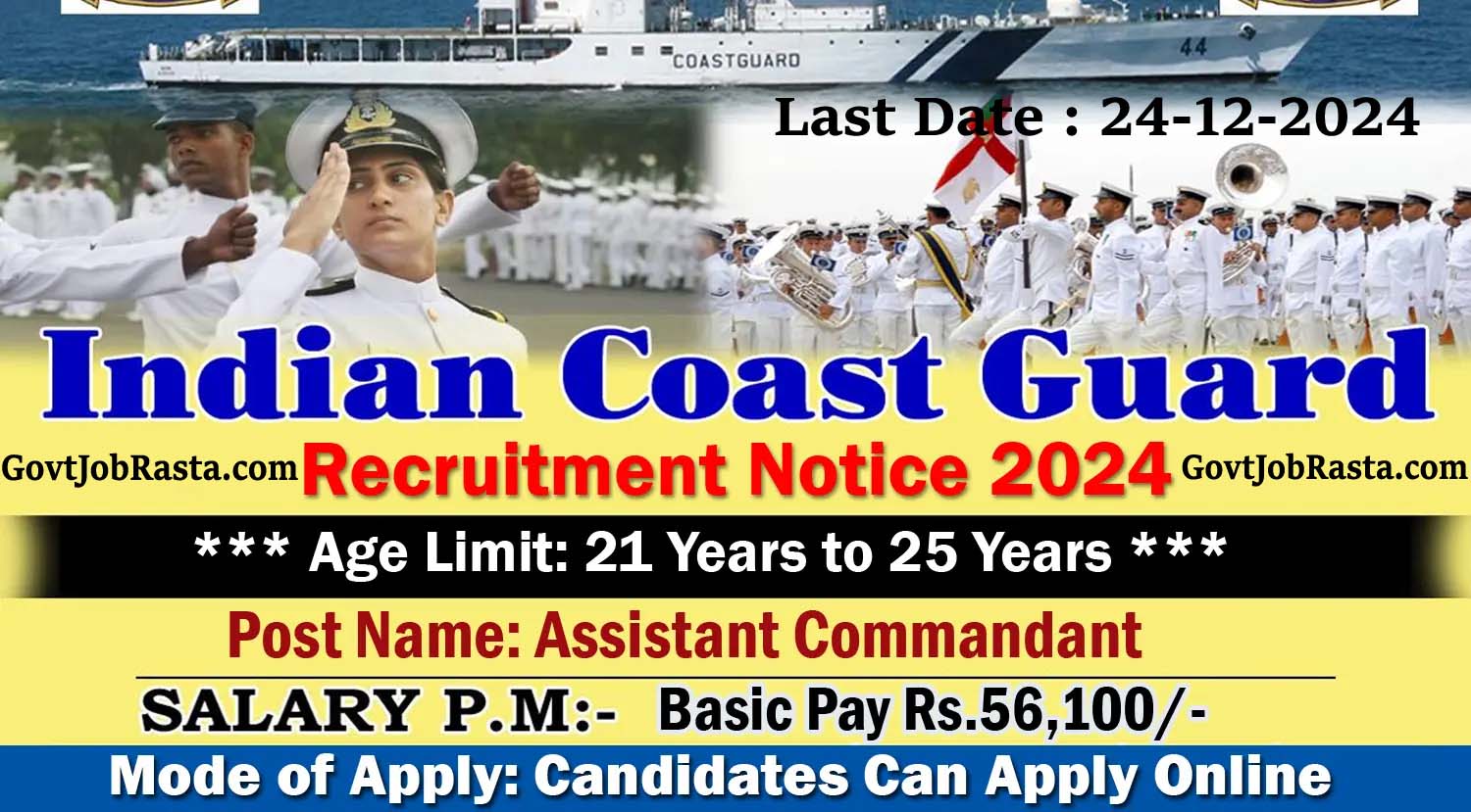 Coast Guard Assistant Commandant Recruitment 2024