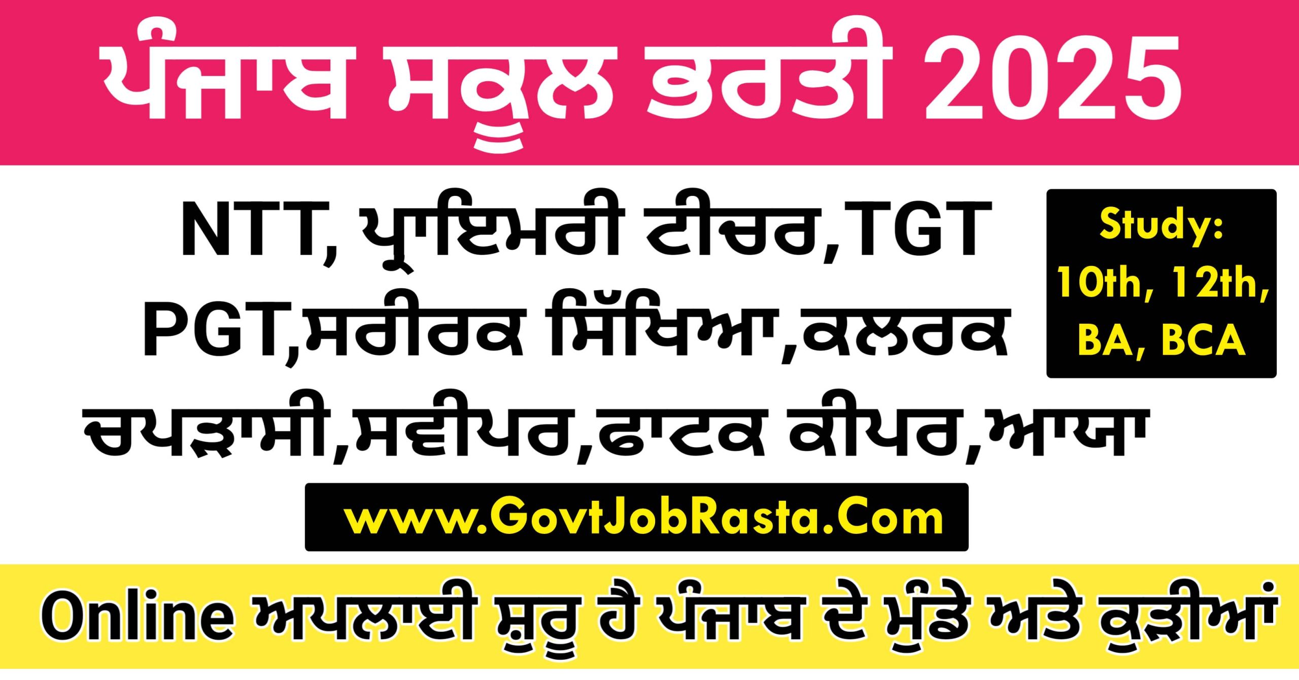 Punjab Waqf Board Teaching & Non Teaching Online Form