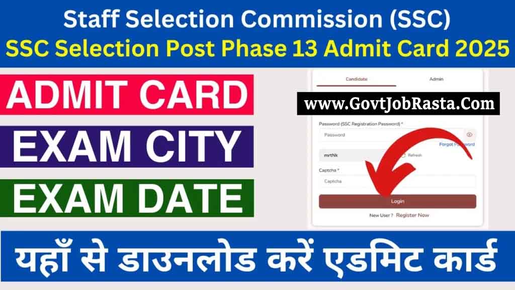 SSC 2423 Selection Post Phase XIII Admit Card