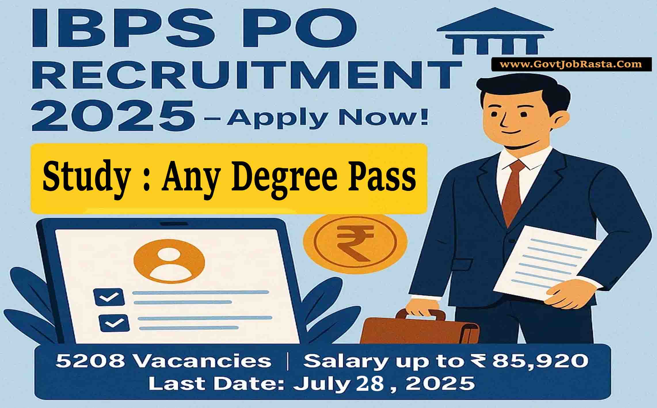 IBPS PO / MT XV 5208 Vacancy Online Form 2025