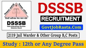 DSSSB 2119 Group B, C Posts Online Form 2025