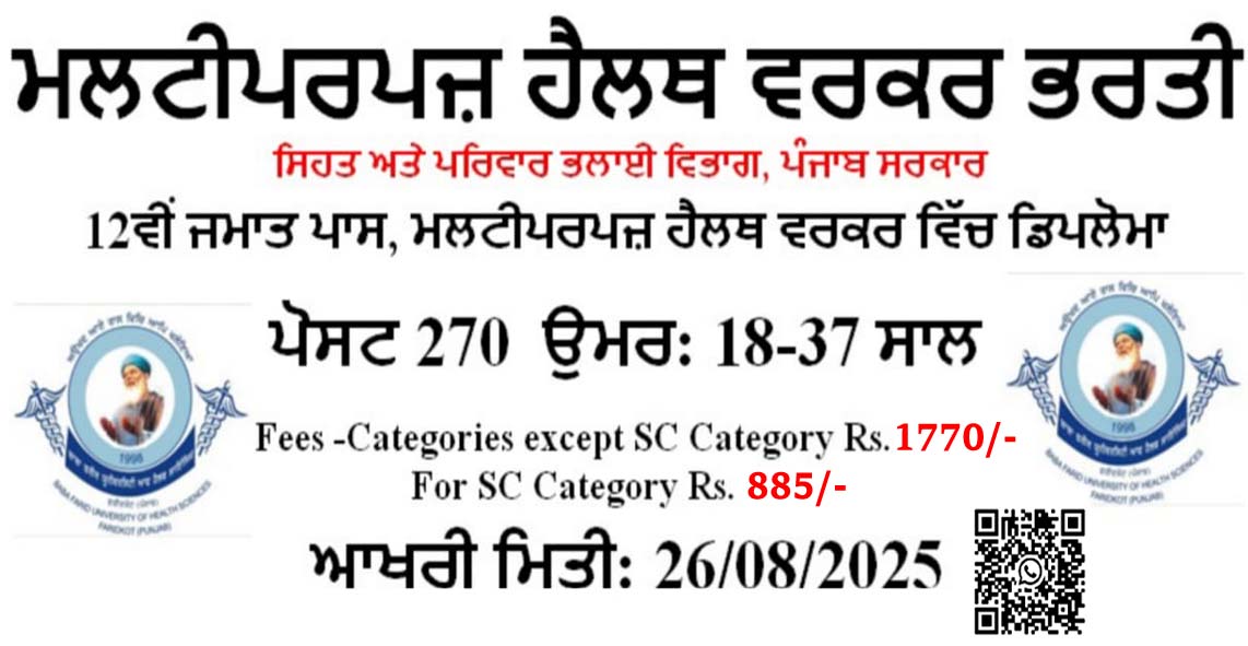 BFHUS 270 Posts MPHW (Male) Online Form 2025