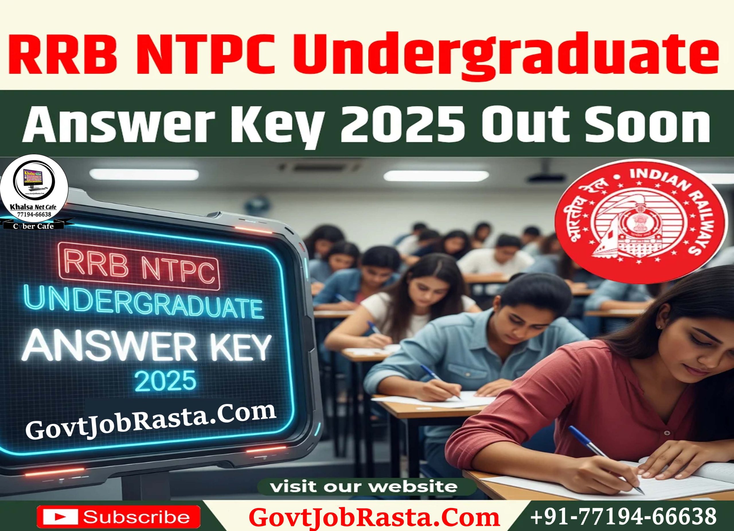 Download now RRB NTPC Undergraduate Answer Key 2025. Government of India, Ministry of Railways, Railway Recruitment Board (RRB)