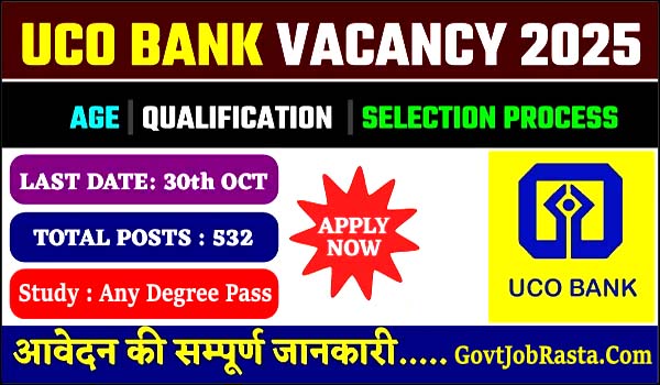 UCO Bank 532 Apprentice Vacancy Online Form 2025