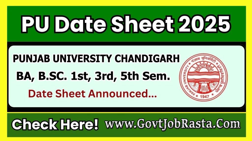 BA Private Panjab University Date Sheet 2025