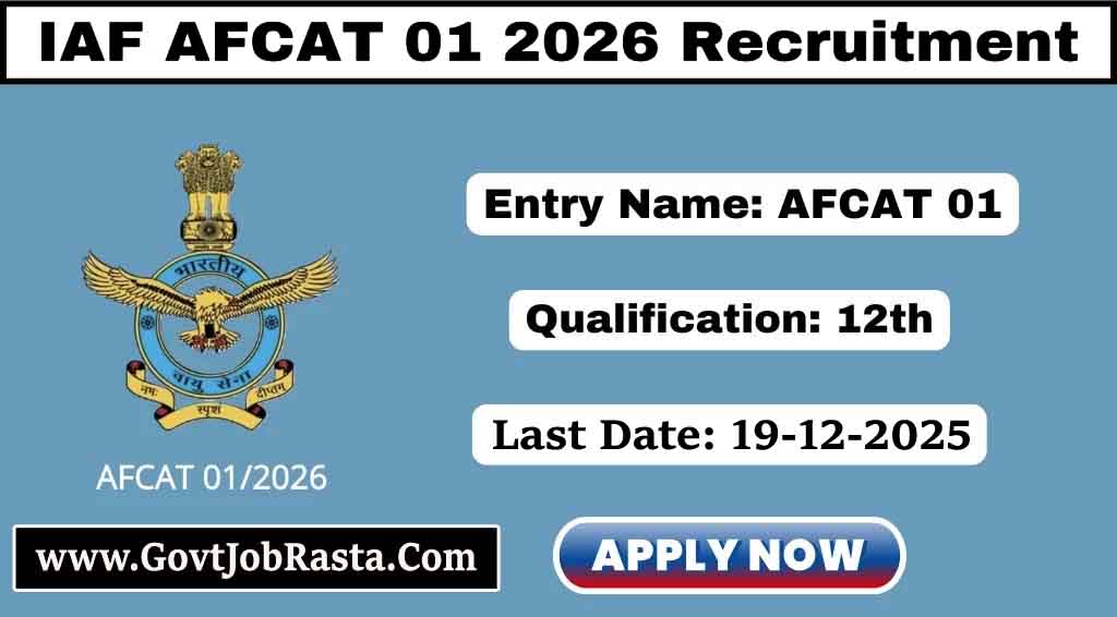 Indian Air Force AFCAT 01/2026 Apply Online for 340 Posts