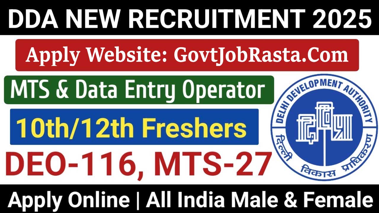 Delhi NITCON (DDA) 143 DEO, MTS Online Form 2025