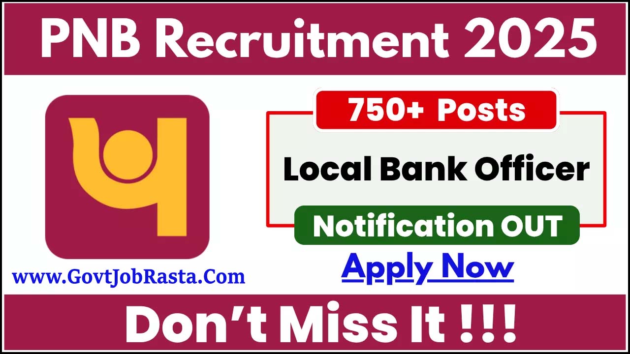 PNB Bank 750 Local Bank Officer Online Form 2025