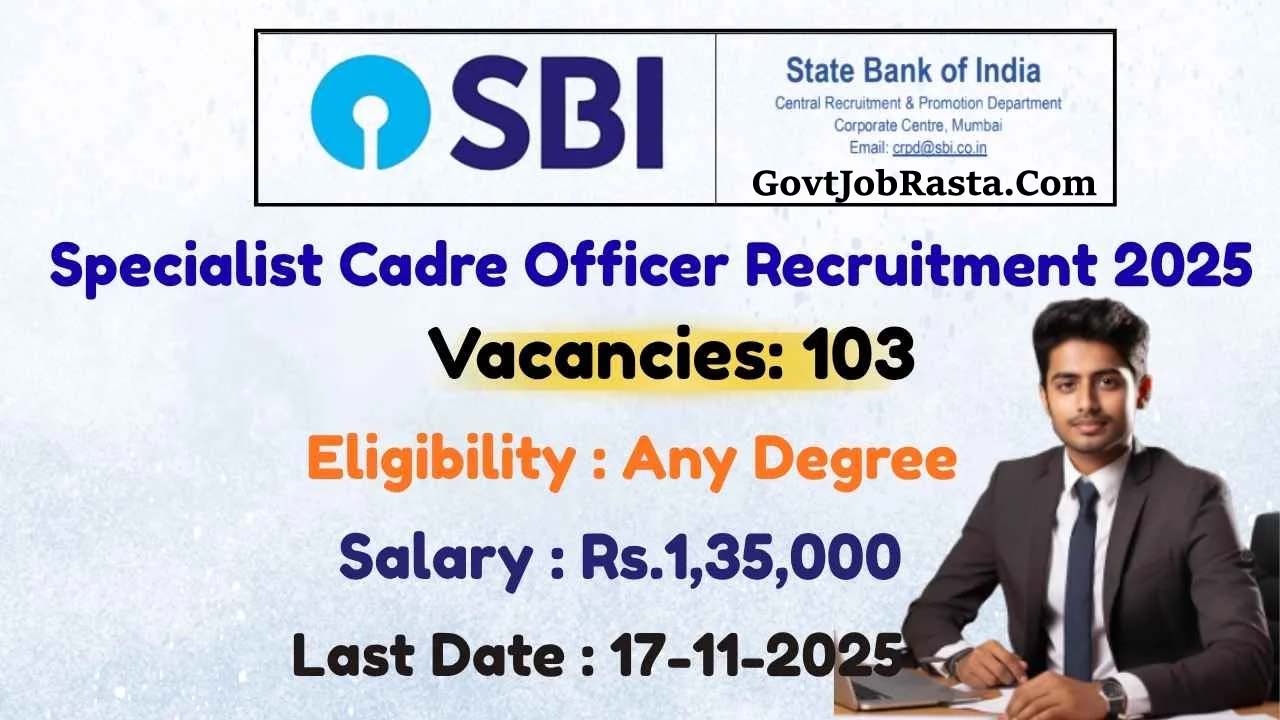SBI SCO Recruitment 2025 Apply Online for 103 Posts