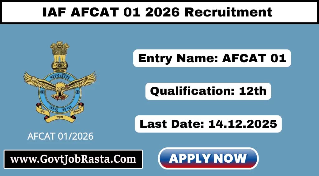 Indian Air Force AFCAT 01/2026 Apply Online for 340 Posts