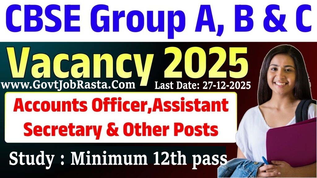 CBSE 124 Group A, B & C Posts Online Form 2025