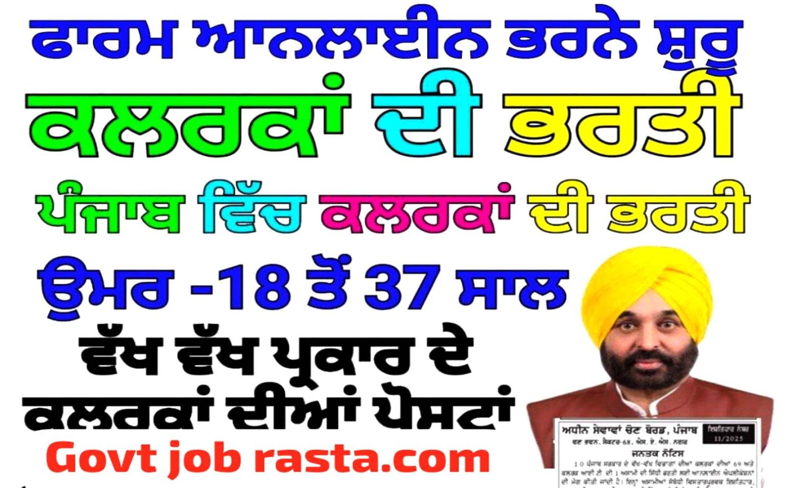 PSSSB Clerk Recruitment 2025