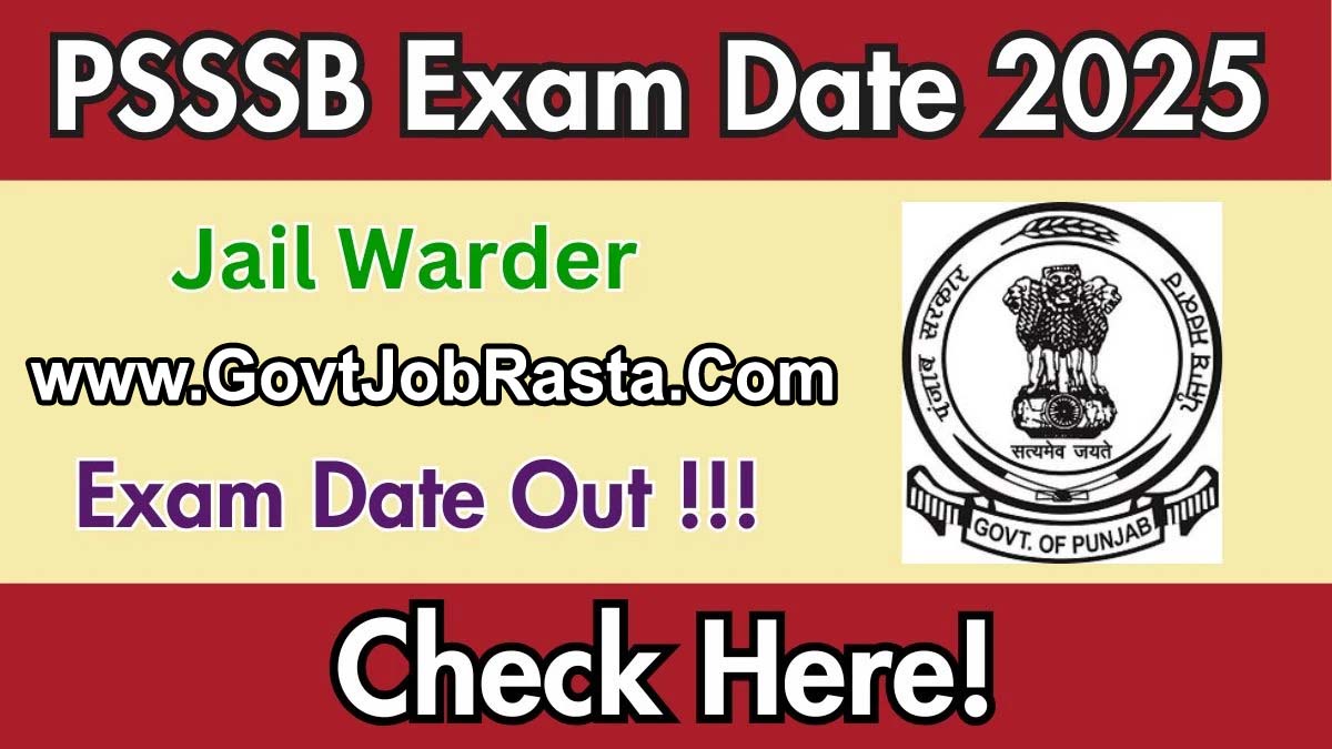 PSSSB Jail Warder Exam Date 2025