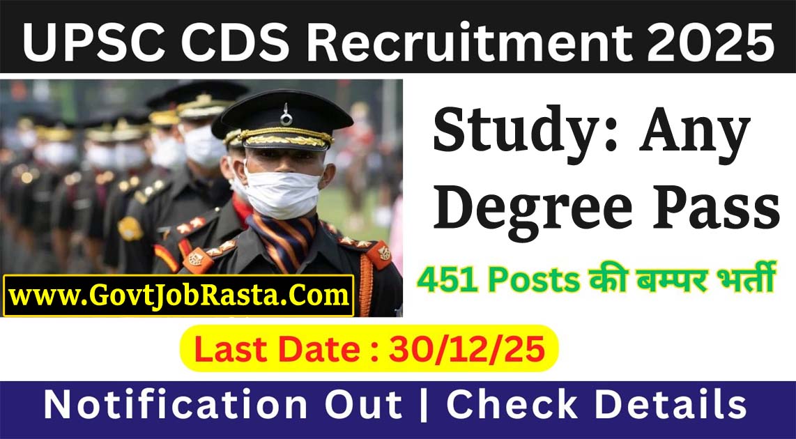 UPSC CDS (I) 451 Vacancy Online Form 2026