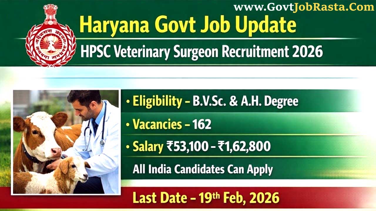 HPSC Veterinary Surgeon Recruitment 2026 Apply Online for 162 Posts