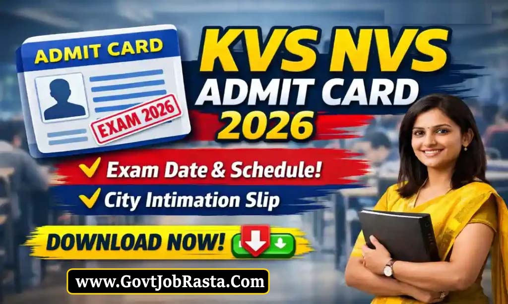 KVS NVS Admit Card 2026 OUT Download Here