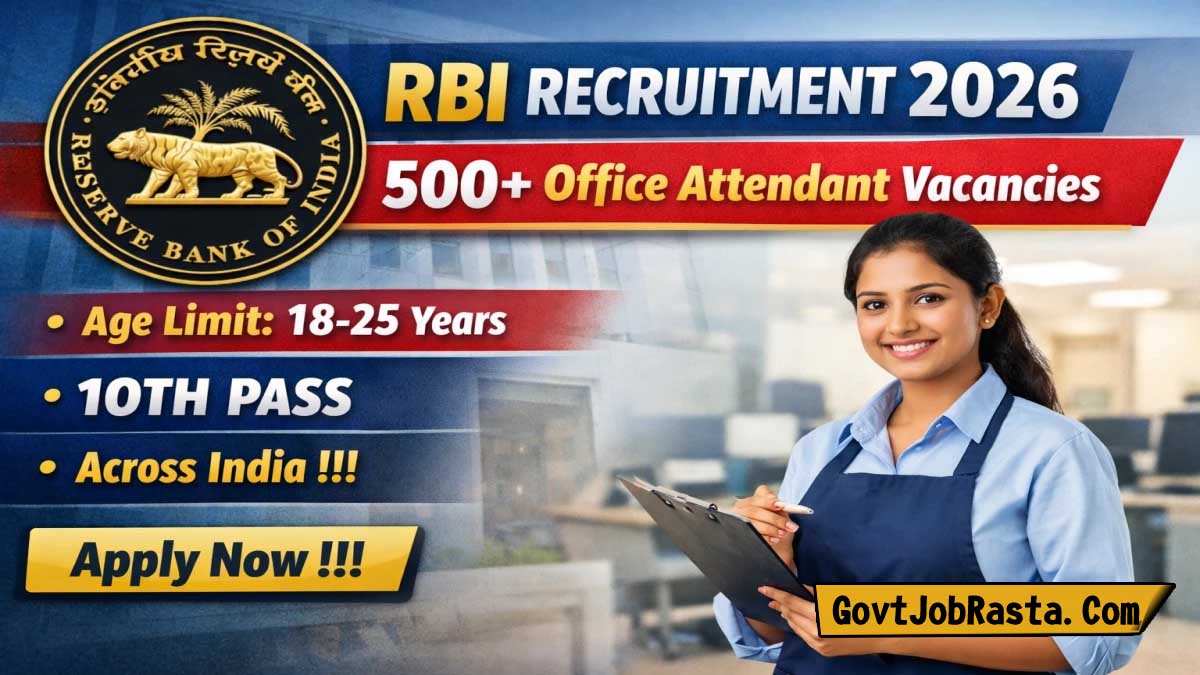 RBI Bank 572 Office Attendant Online Form 2026