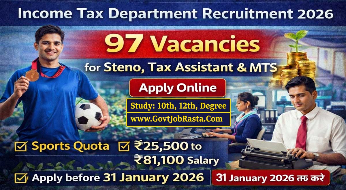 Income Tax Mumbai Recruitment 2026 Apply Online for 97 Steno, MTS and Tax Assistant Posts