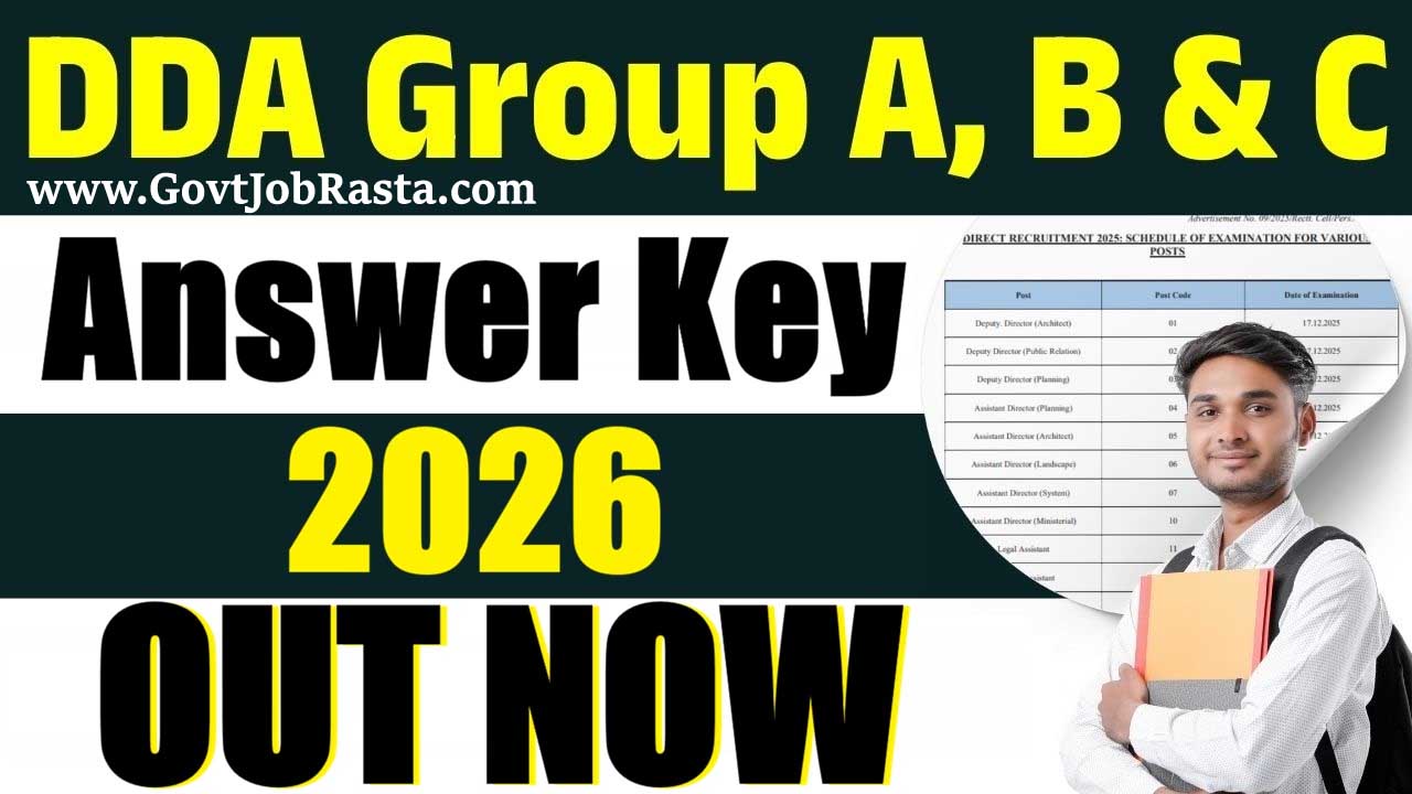 DDA Group A, B and C Answer Key 2026 OUT - Download PDF, Response Sheet & Objection Link