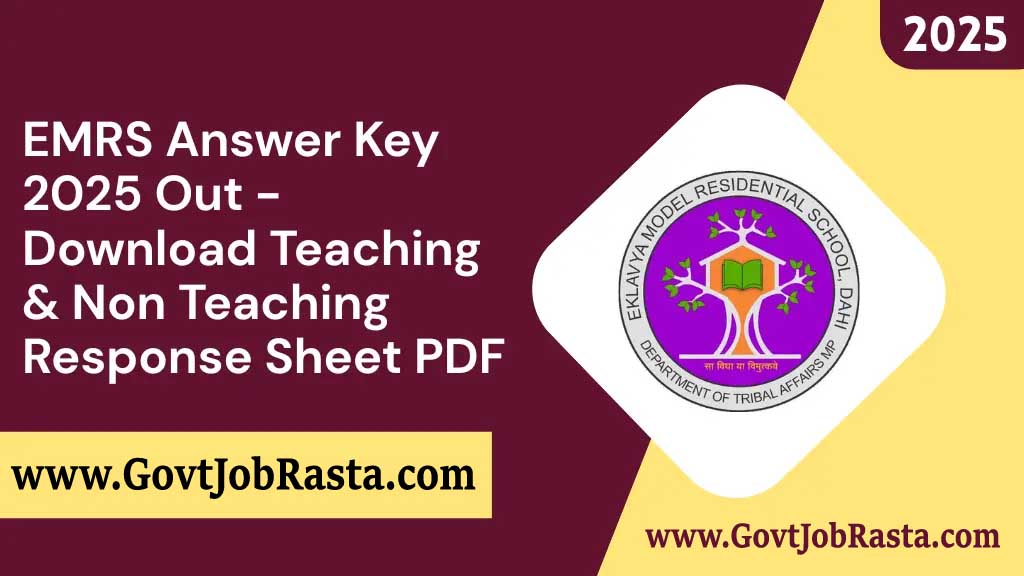 EMRS Teaching and Non-Teaching Answer Key 2026