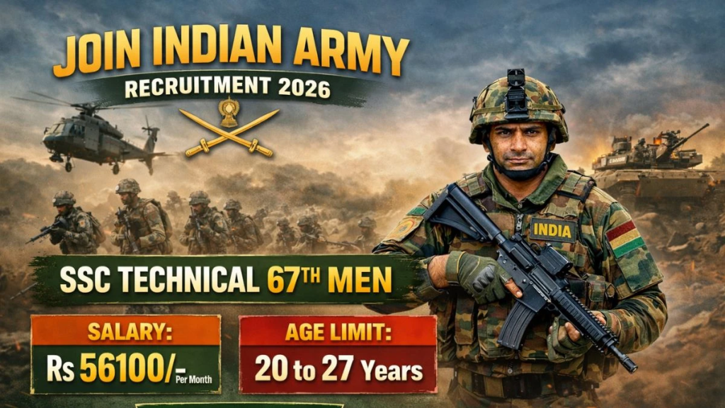 Indian Army SSC Tech Men Recruitment 2026 - Apply Online for 350 Posts