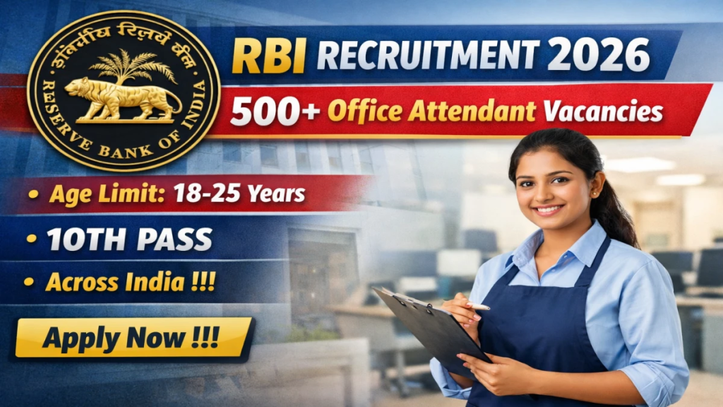 RBI Bank 572 Office Attendant Online Form 2026
