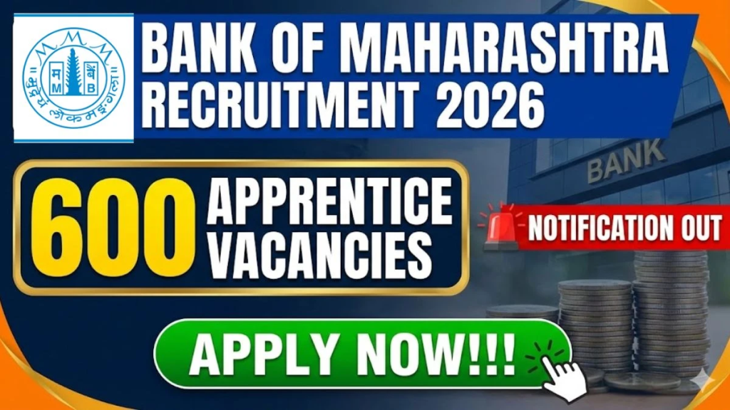 Bank of Maharashtra Apprentice Recruitment 2026 - Apply Online for 600 Posts
