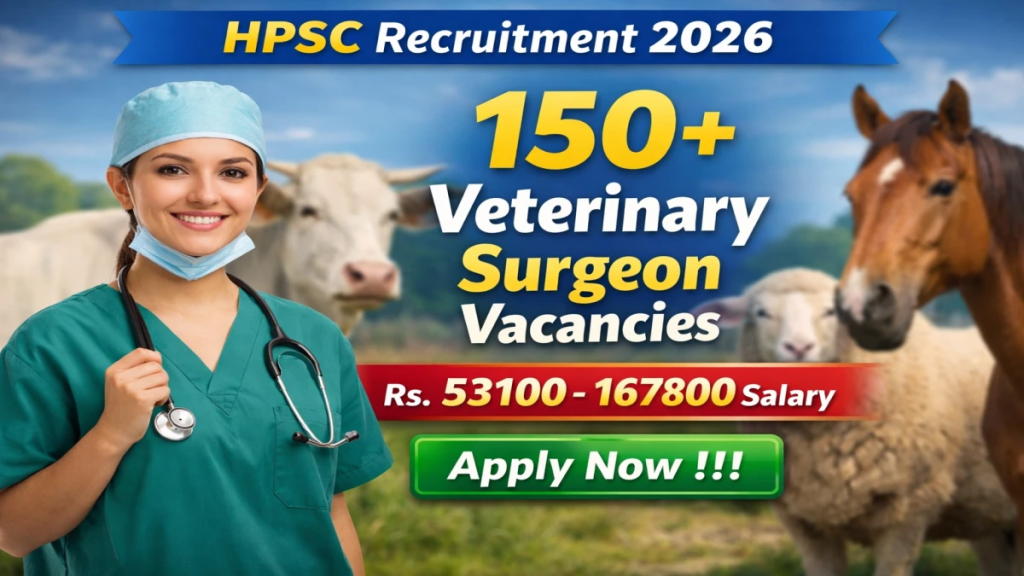 HPSC Veterinary Surgeon Recruitment 2026 Apply Online for 162 Posts