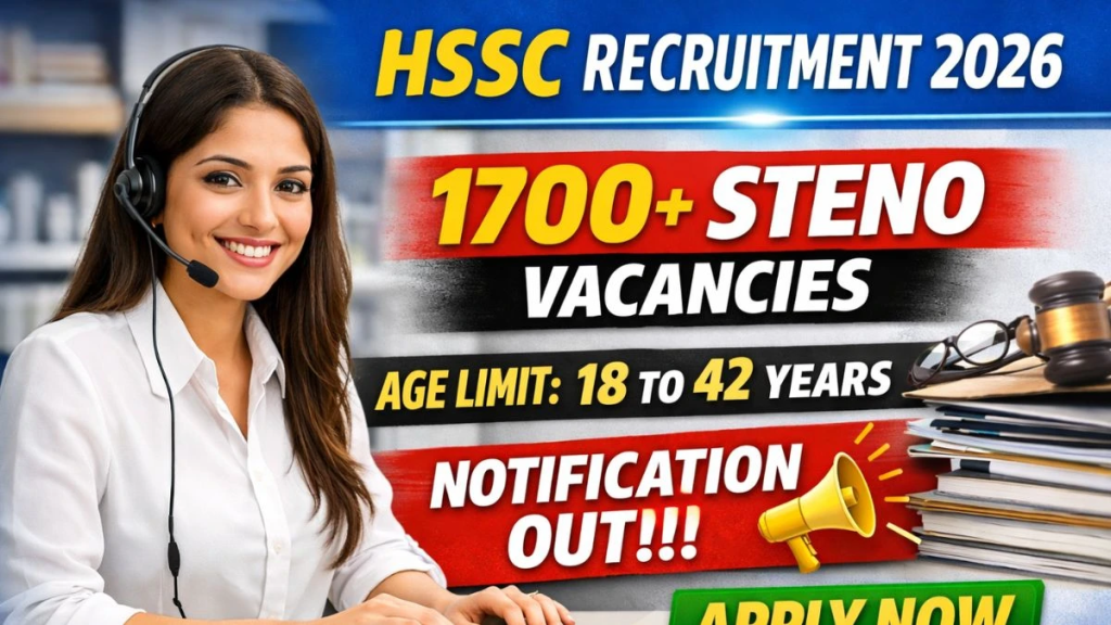 HSSC Steno Recruitment 2026 - Apply Online for 1759 Posts

