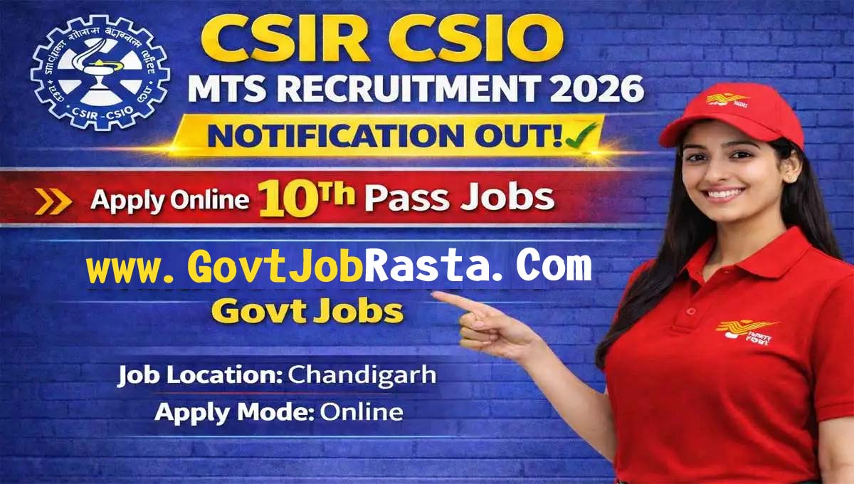 Chandigarh CSIR (CSIO) MTS Online Form 2026