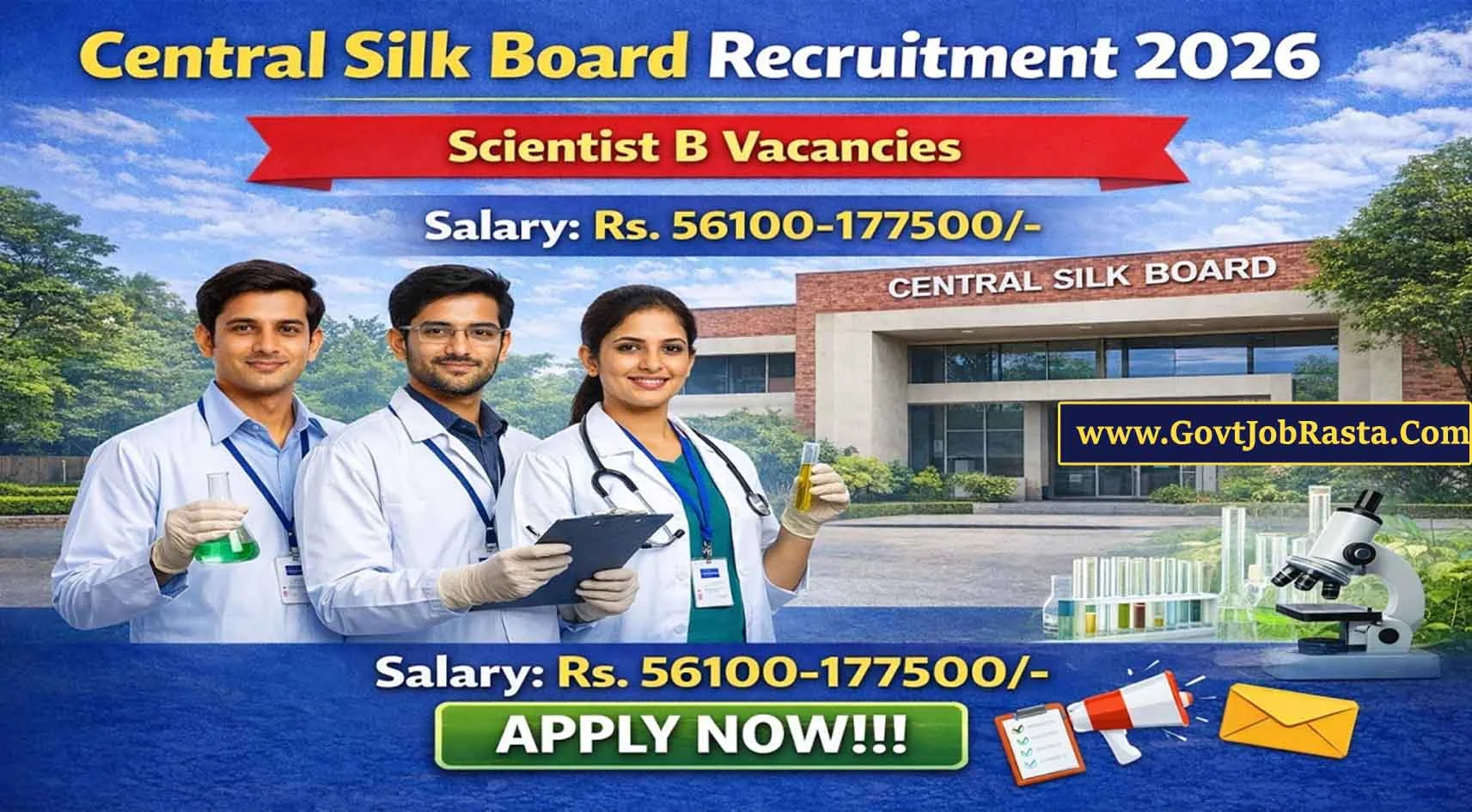 Central Silk Board CSB Scientist B Recruitment 2026