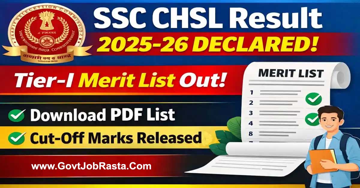SSC CHSL 10+2 Tier-I Result 2026